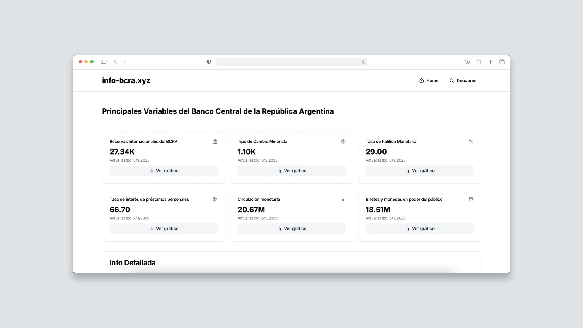 Screenshot of Info BCRA