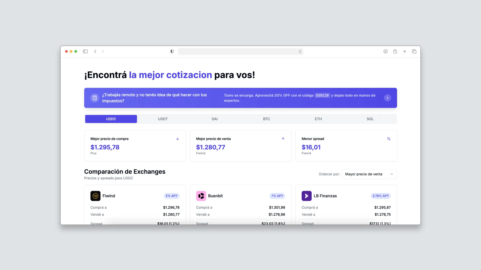 Screenshot of USDC.AR